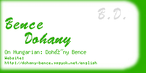 bence dohany business card